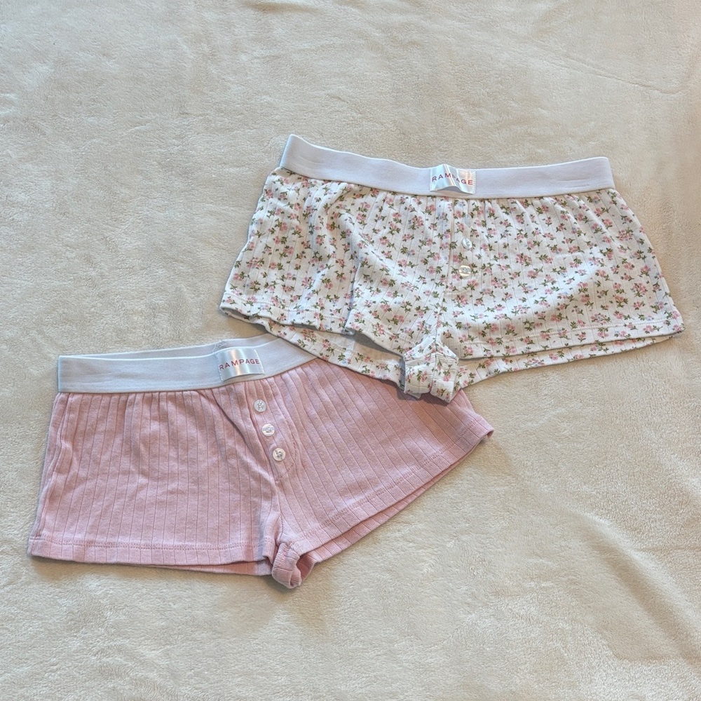 Rampage Pink and White Lounge Shorts